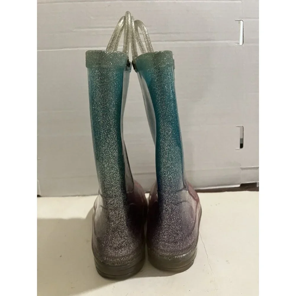 Western Chief Kids Glitter Ombre Rain Boots - Pink to Teal